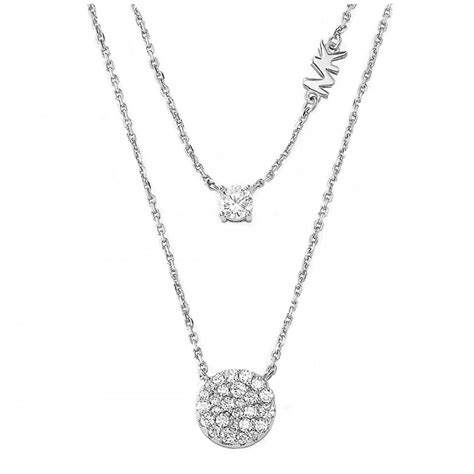 michael kors brilliance necklace|michael kors sterling silver necklace.